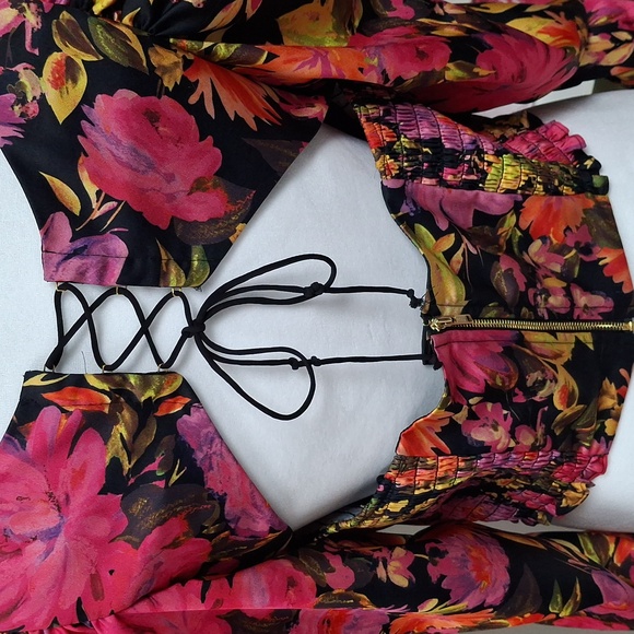 For Love and Lemons Floral Blouse size LG - Picture 4 of 7